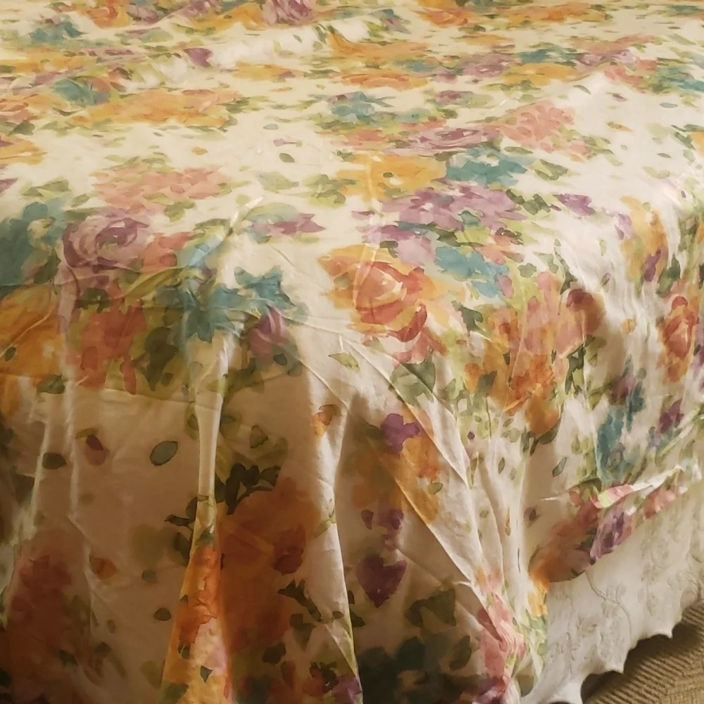 Lucky Brand floral multicolor watercolor King size duvet cover